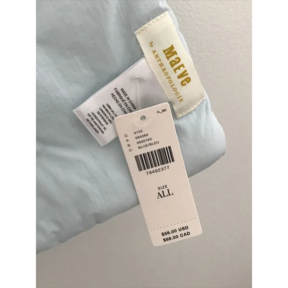 NWT ANTHROPOLOGIE Maeve Quilted Puffer Scarf, Powder Light Blue, 11.5 x 52” EUC - Picture 10 of 11